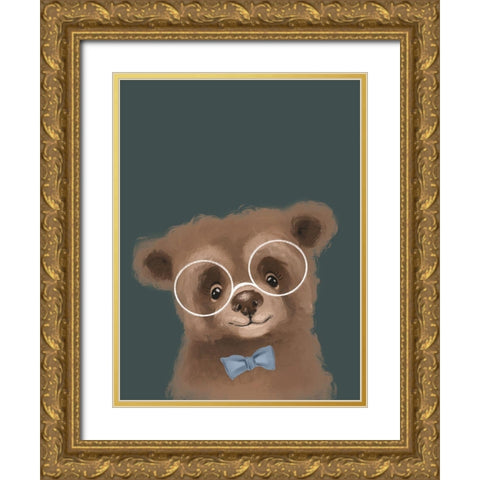 Baby Bear II Gold Ornate Wood Framed Art Print with Double Matting by Wieners, Valerie