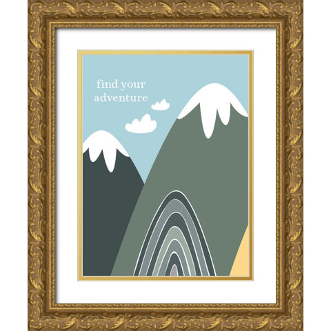 Adventure Gold Ornate Wood Framed Art Print with Double Matting by Wieners, Valerie