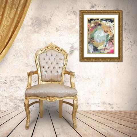 Butterfly Abstract II Gold Ornate Wood Framed Art Print with Double Matting by Wieners, Valerie