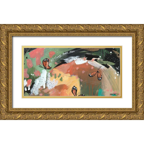 All Things New Gold Ornate Wood Framed Art Print with Double Matting by Wieners, Valerie