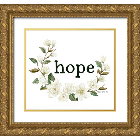 Hope Gold Ornate Wood Framed Art Print with Double Matting by Wieners, Valerie