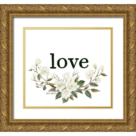 Love Gold Ornate Wood Framed Art Print with Double Matting by Wieners, Valerie