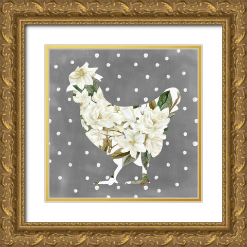 Chicken  Gold Ornate Wood Framed Art Print with Double Matting by Wieners, Valerie