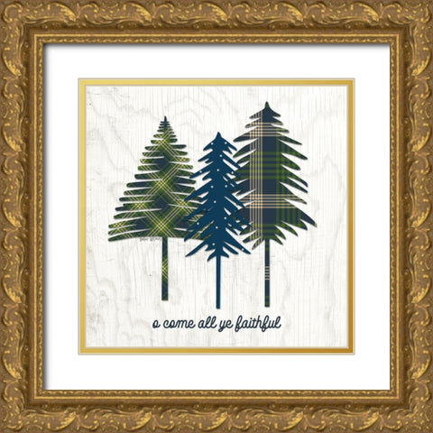 Come All Ye Faithful Gold Ornate Wood Framed Art Print with Double Matting by Wieners, Valerie