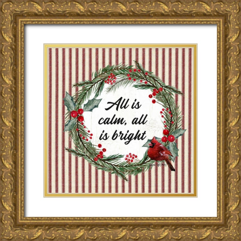 All is Calm Gold Ornate Wood Framed Art Print with Double Matting by Wieners, Valerie