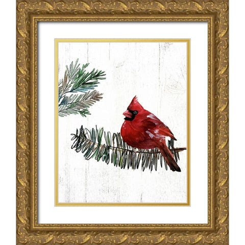 Cardinal Gold Ornate Wood Framed Art Print with Double Matting by Wieners, Valerie