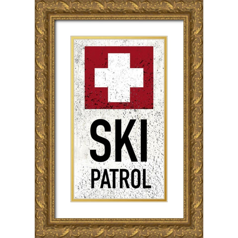 Ski Patrol Gold Ornate Wood Framed Art Print with Double Matting by Wieners, Valerie