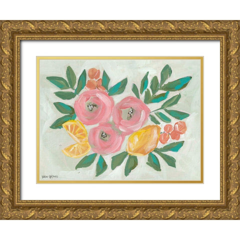 Citrus Floral II Gold Ornate Wood Framed Art Print with Double Matting by Wieners, Valerie
