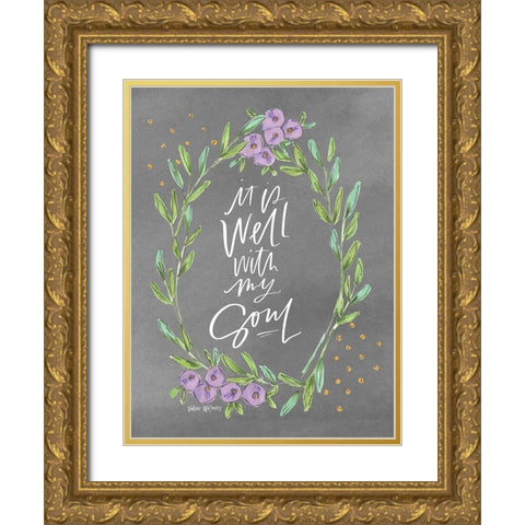 It Is Well Gold Ornate Wood Framed Art Print with Double Matting by Wieners, Valerie