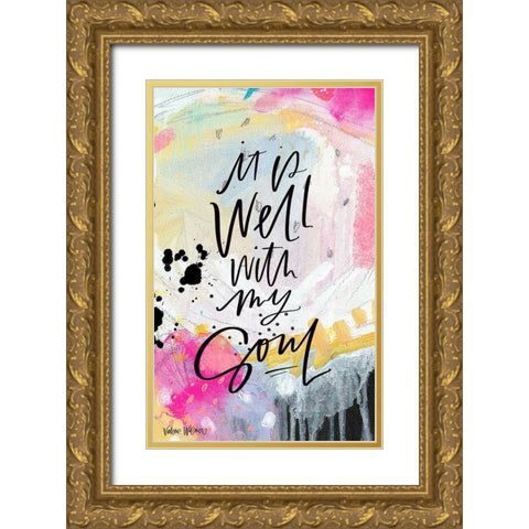 It Is Well Gold Ornate Wood Framed Art Print with Double Matting by Wieners, Valerie