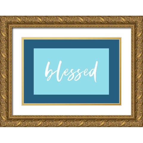 Blessed Gold Ornate Wood Framed Art Print with Double Matting by Wieners, Valerie