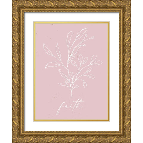 Faith-Hope-Love Gold Ornate Wood Framed Art Print with Double Matting by Wieners, Valerie
