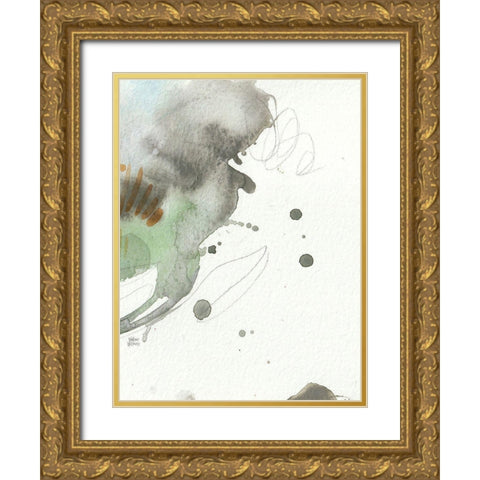 Earthy Abstract II Gold Ornate Wood Framed Art Print with Double Matting by Wieners, Valerie