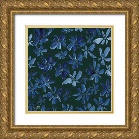 Calm Floral Gold Ornate Wood Framed Art Print with Double Matting by Wieners, Valerie