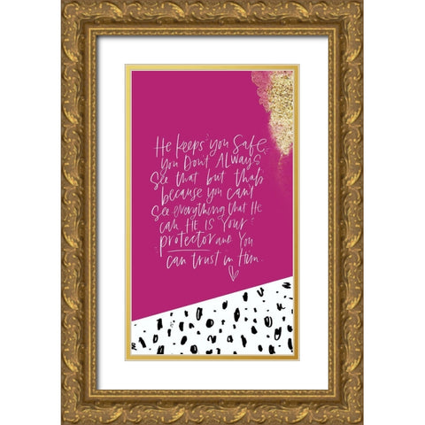 Protector Card Gold Ornate Wood Framed Art Print with Double Matting by Wieners, Valerie