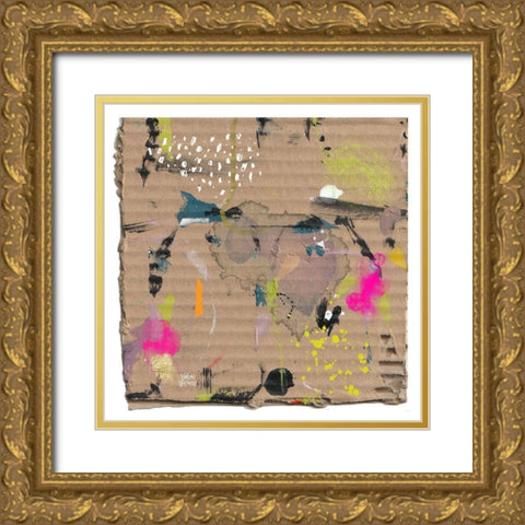 Cool and Square Gold Ornate Wood Framed Art Print with Double Matting by Wieners, Valerie