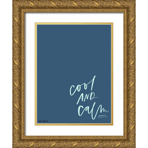 Cool and Calm Gold Ornate Wood Framed Art Print with Double Matting by Wieners, Valerie