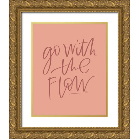 Go with the Flow Gold Ornate Wood Framed Art Print with Double Matting by Wieners, Valerie
