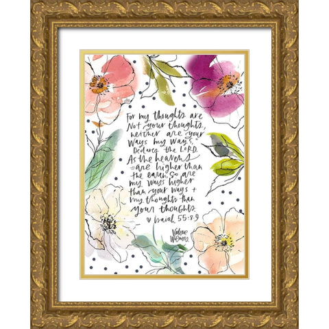 My Thoughts Gold Ornate Wood Framed Art Print with Double Matting by Wieners, Valerie