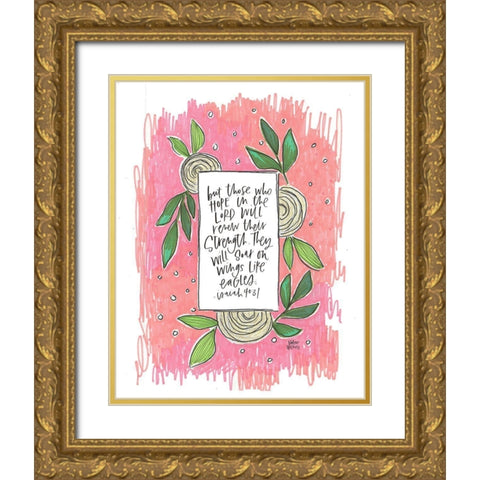 Renew their Strength Gold Ornate Wood Framed Art Print with Double Matting by Wieners, Valerie