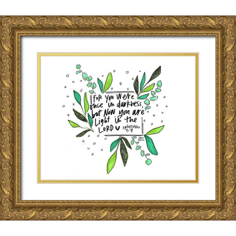 Once in Darkness Gold Ornate Wood Framed Art Print with Double Matting by Wieners, Valerie