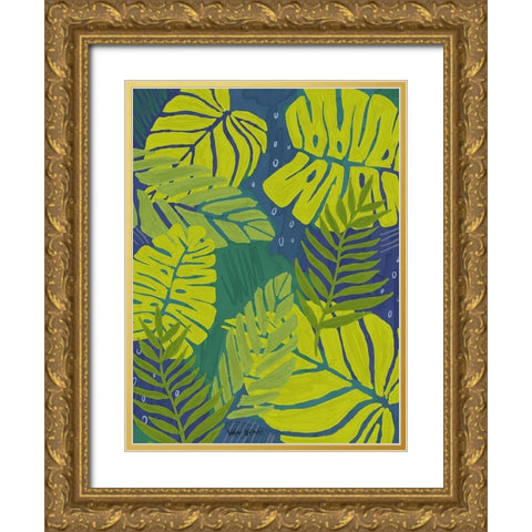 Dark Palms Gold Ornate Wood Framed Art Print with Double Matting by Wieners, Valerie