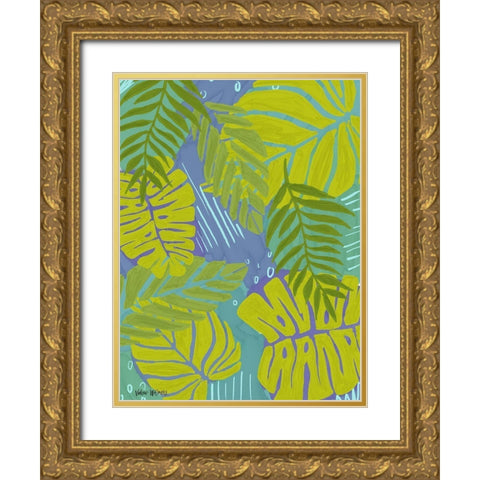 Cool Palms Gold Ornate Wood Framed Art Print with Double Matting by Wieners, Valerie