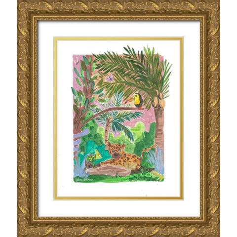 Tropical Animals I Gold Ornate Wood Framed Art Print with Double Matting by Wieners, Valerie