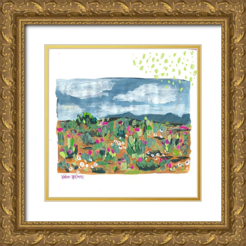 Cactus Landscape Gold Ornate Wood Framed Art Print with Double Matting by Wieners, Valerie