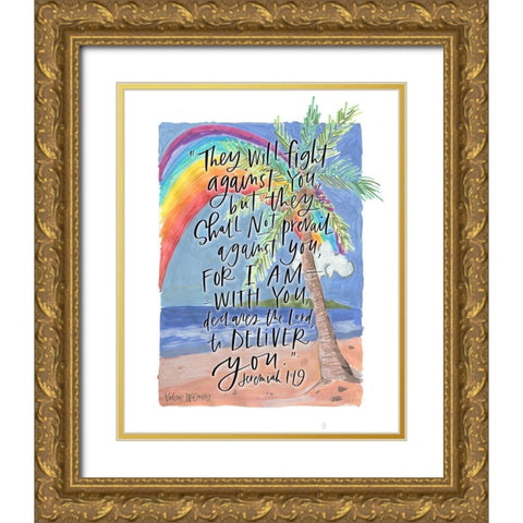 Deliver You Gold Ornate Wood Framed Art Print with Double Matting by Wieners, Valerie