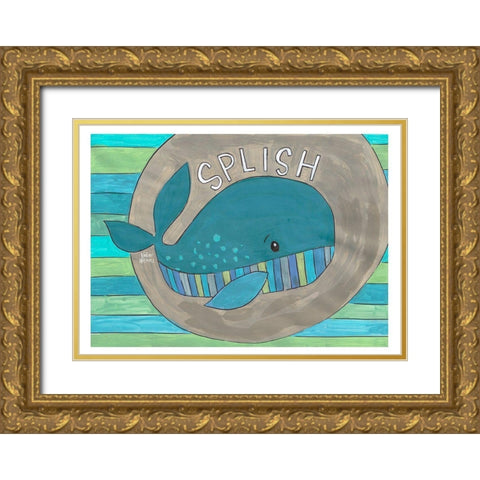 Splish Gold Ornate Wood Framed Art Print with Double Matting by Wieners, Valerie