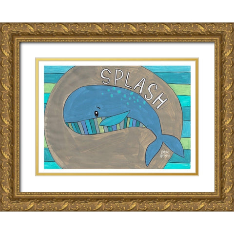 Splash Gold Ornate Wood Framed Art Print with Double Matting by Wieners, Valerie