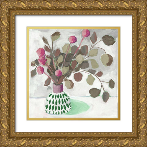 Christmas Pot Gold Ornate Wood Framed Art Print with Double Matting by Wieners, Valerie