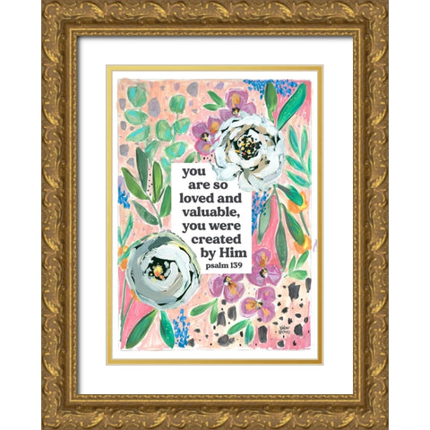 Psalm 139 Gold Ornate Wood Framed Art Print with Double Matting by Wieners, Valerie