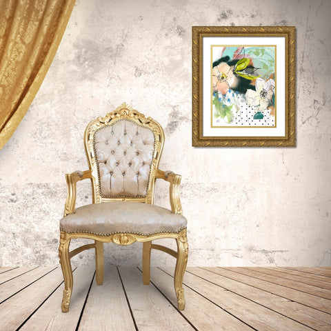 Abstract Floral Gold Ornate Wood Framed Art Print with Double Matting by Wieners, Valerie