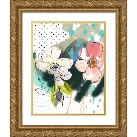 Abstract Floral II Gold Ornate Wood Framed Art Print with Double Matting by Wieners, Valerie