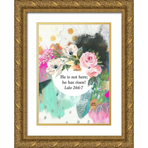 He Has Risen Gold Ornate Wood Framed Art Print with Double Matting by Wieners, Valerie