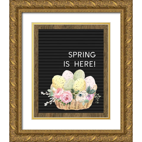 Spring is Here Gold Ornate Wood Framed Art Print with Double Matting by Wieners, Valerie