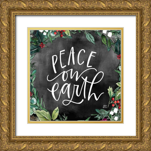 Peace on Earth Gold Ornate Wood Framed Art Print with Double Matting by Wieners, Valerie