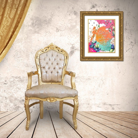 Be Joyful Gold Ornate Wood Framed Art Print with Double Matting by Wieners, Valerie