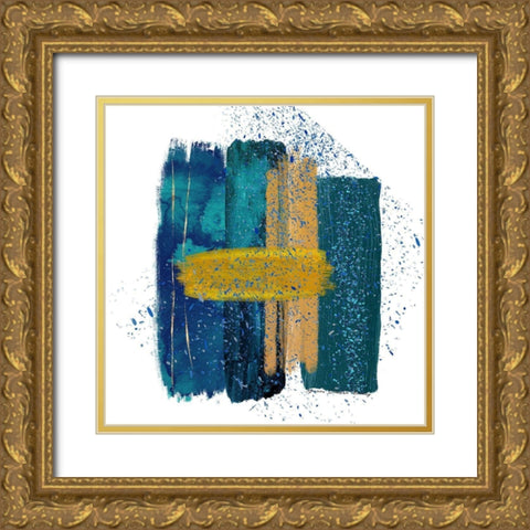 Birthday Confetti Gold Ornate Wood Framed Art Print with Double Matting by Burney, Yvonne Coleman