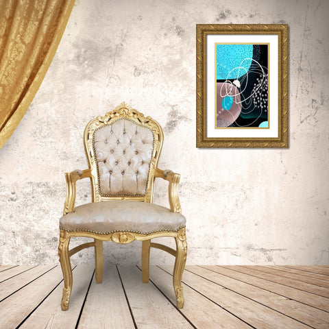 Blueberry Hill Gold Ornate Wood Framed Art Print with Double Matting by Burney, Yvonne Coleman