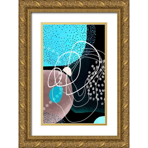 Blueberry Hill Gold Ornate Wood Framed Art Print with Double Matting by Burney, Yvonne Coleman