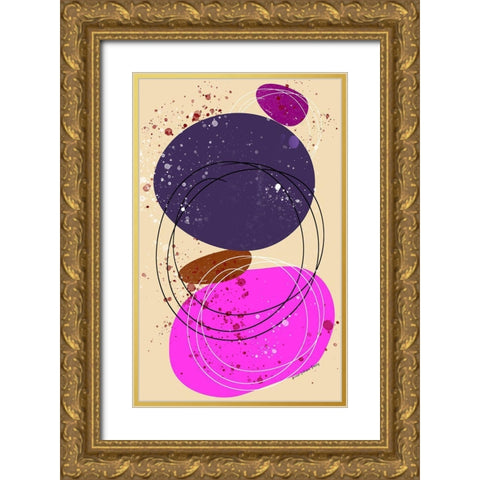 Hopscotch Gold Ornate Wood Framed Art Print with Double Matting by Burney, Yvonne Coleman