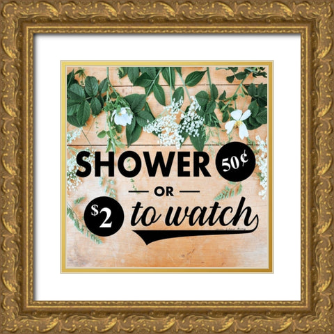 Shower or Watch Gold Ornate Wood Framed Art Print with Double Matting by Burney, Yvonne Coleman