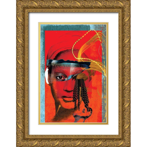 Shattered Pieces Gold Ornate Wood Framed Art Print with Double Matting by Burney, Yvonne Coleman