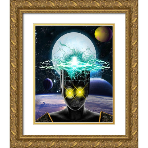 High Energy Gold Ornate Wood Framed Art Print with Double Matting by Burney, Yvonne Coleman