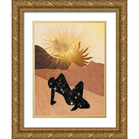 Basking in the Sun Gold Ornate Wood Framed Art Print with Double Matting by Burney, Yvonne Coleman