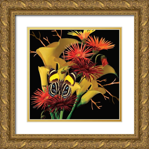 Yellow Supreme Gold Ornate Wood Framed Art Print with Double Matting by Burney, Yvonne Coleman