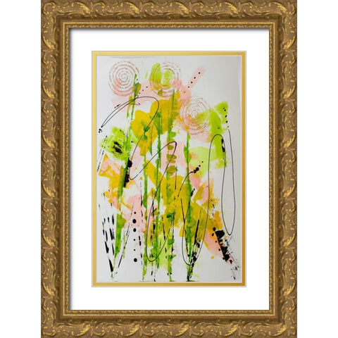 Spring Blush Gold Ornate Wood Framed Art Print with Double Matting by Burney, Yvonne Coleman